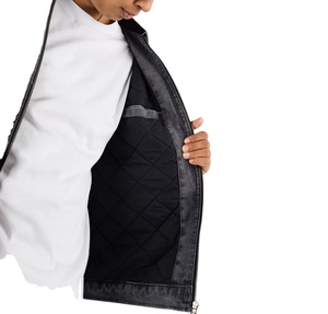 Chaqueta de trabajador pesada lavada vintage con cremallera personalizada para hombre, chaqueta de calle de moda de invierno de talla grande para hombre - Product Image 6