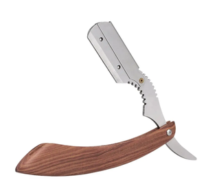Top Quality Stainless Steel Blade Straight Cut Throat Salon Barber Shaving <b>Razor</b> with Wooden Handle - Product Image 5