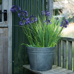 Marvelous Decorative Planters <b>Galvanized</b> Steel Round Planter <b>Tub</b> For Indoor Outdoor Garden Decor In Reasonable Price - Product Image 6