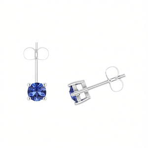 Orecchini a lobo da donna Banolt Gems Jewlery con tanzanite naturale da 4 mm, taglio rotondo, in argento sterling 925, classici per l'uso quotidiano, gioielli raffinati - Product Image 2