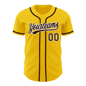 Tendance 2024 Baseball Uniforme Jersey Polyester Fait Jaune Couleur Applique Broderie Équipe Porter Baseball Équipe Jersey Pour Le Sport - Product Image 2