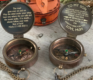 Brújula personalizada, brújula de reloj de sol, regalo de aniversario, regalos de marido, regalo de parejas, regalos de Navidad - Product Image 1