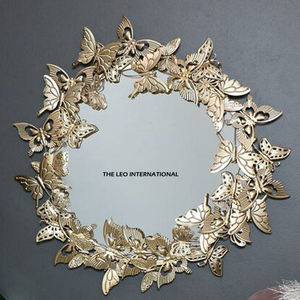 Angel Wings Design Wall <b>Mirror</b> <b>Silver</b> Plated Aluminum Metal For Home Hotel Restaurant Living Room <b>Mirror</b> - Product Image 2