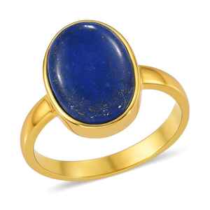 Anillo de lapislázuli hecho a mano Anillo de declaración de plata esterlina chapado en oro de 18 quilates - Product Image 1