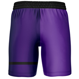 Pantalones Cortos Deportivos para Hombre, Color Morado Sólido, Cintura Elástica con Cordón, Secado Rápido, Tejido de Poliéster con Bolsillos, Corte Casual - Product Image 3