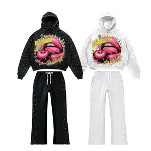 2025 tendance français Terry Streetwear survêtement soleil fané personnalisé évasé et pour la conception 100% coton 300gsm - Product Image 5