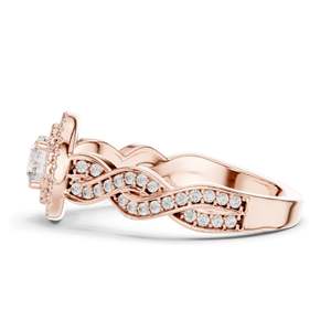 Bague de fiançailles pour femme avec halo de diamants de laboratoire ronds brillants de 1,006 carats, clarté VVS-VS EF, or 18 carats, 14 carats, 10 carats et argent 925 - Product Image 6