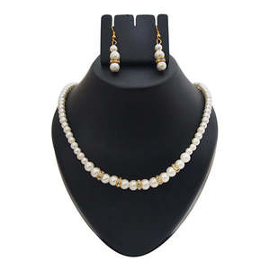 Kriaa <b>Fine</b> <b>Jewelry</b> <b>Sets</b> Gold Plated White Pearl Necklace 1501422 - Product Image 1