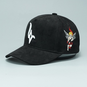 Gorra de béisbol de gamuza de dos toneladas personalizada con logotipo bordado personalizado lateral y logotipo bordado impreso personalizado línea mancha - Product Image 1