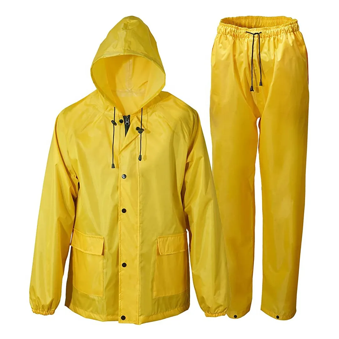 2024 High Quality Rain Pvc Rain suit /Yellow Water Proof Heavy Duty Rain Coat and pant / wholesale rain coat and pantlow price