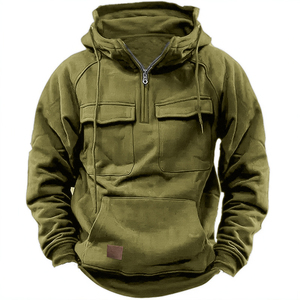 Sweat-shirt décontracté à capuche zippé pour homme, nouveau style automne-hiver, 100 % coton épais, couleur unie, pour jeunes - Product Image 2