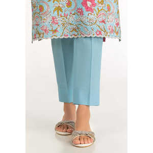 Ensemble Coordonné Imprimé en Cambric pour Femmes Brodé IPST-77424 Style Casual Tendance Trois-Quarts pour Tenues Printemps/Été XS - Product Image 3