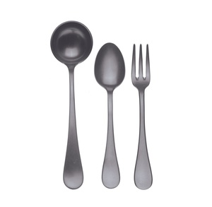 Ensemble de couverts en acier inoxydable argenté au design moderne avec poignée unique, ensemble de couverts de luxe de haute qualité pour restaurant, mariage, maison - Product Image 6