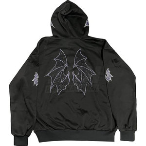 เสื้อฮู้ดดี้ผู้ชายผ้าฝ้าย 100% งานสั่งทำพิเศษ ลดราคา ประดับเพชร ซิปหน้า ใส่สบาย คุณภาพสูง ราคาสมเหตุสมผล - Product Image 6