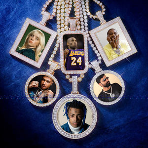 Elegante colgante de Hip Hop, Diamantes de corte brillante redondos de moissanita de Plata de Ley 925 con claridad VVS mejorada y diseño personalizado - Product Image 6