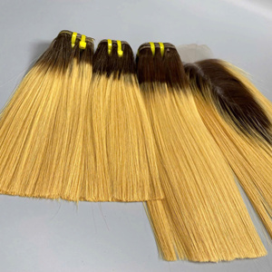 Proveedores de Cabello Humano Liso Natural Más Vendidos, Proveedores de Cabello Teñido, Paquetes de Cabello con Trama de Color Vino Tinto, Súper Doble Trama - Product Image 3