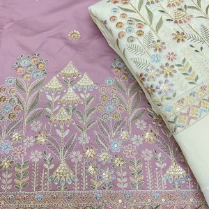 Kurta Koti Sherwani ผ้าแฟนซีผ้าไหมแท้ปักลาย - Product Image 1