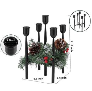 Soportes de velas decorativas multicabezales negros modernos 2025 para decoración del hogar y mesa de comedor acabado metálico caliente - Product Image 3