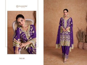 Salwar Kameez pakistaní listo para usar, de piel y seda jacquard, para fiestas formales de invierno, para mujeres, estilo desi y saludable, nueva moda, colorido. - Product Image 4