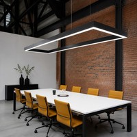 Lustre linéaire pour salle de réunion, luminaire linéaire LED de 2000 mm, suspension rectangulaire