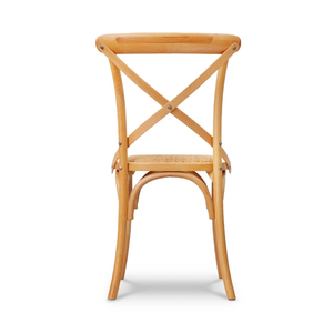 Chaise de salle à manger d'intérieur de style nordique moderne avec cadre en teck massif et rotin naturel tissé pour des espaces de restauration élégants à la maison - Product Image 4