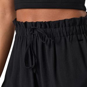 Pantalones Anchos Negros con Cordón para Mujer, Corte Holgado, Casuales, Ligeros, Estilo Moderno - Product Image 5