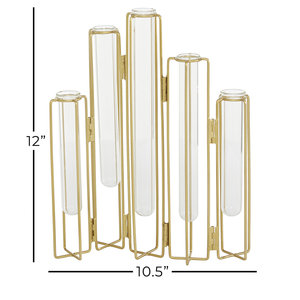 Support à fleurs en fer doré glamour avec perles, idéal comme support à gâteau, centre de table pour les mariages et les décorations de table de fête, vente en gros - Product Image 3