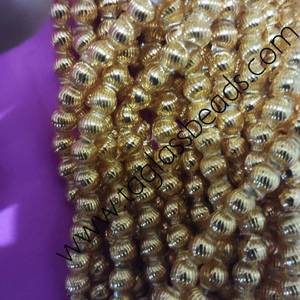Golden Metallic Hollow Glass <b>Beads</b> 2mm to 6mm Crystal Lampwork & Jewelry Making <b>Beads</b> Box Packing - Product Image 4