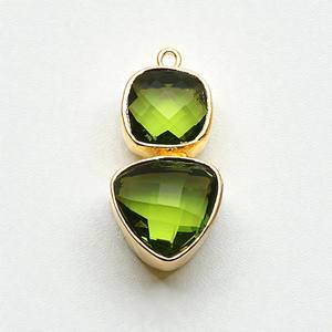 925 Sterling Silver Peridot <b>Quartz</b> 10mm Charm For Making DIY Jewelry - Product Image 1