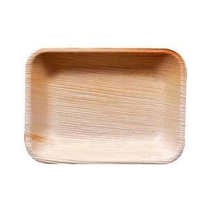 Assiettes de feuille de palmier rectangle profond biodégradables jetables les plus vendues, disponibles en différentes tailles pour le service de nourriture de mariage - Product Image 4