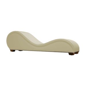 Chaise Longue Romántico Sofá de Diseño Romántico con Modo Cama de Tela de Terciopelo con Botones Plateados Decorativos Inferiores-Beige Claro - Product Image 2
