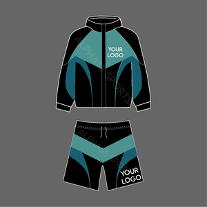 Costume coupe-vent respirant en nylon imprimé pour hommes entièrement personnalisé vente en gros ensembles courts Streetwear à fermeture éclair complète pour l'hiver - Product Image 1