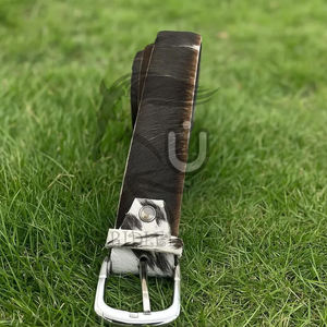 Natural Hair-On Cowhide Leather <b>Belt</b> for <b>Men</b> | Premium Quality Heavy Duty <b>Western</b> Alloy Buckle with Animal Print Customizable - Product Image 4