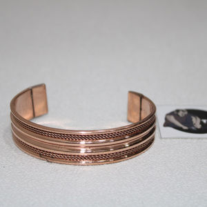Pure <b>Copper</b> <b>Bracelet</b> Blood Pressure Monitor Pure <b>Copper</b> Cuff Ring Latest Woven Cufflink Metal Crafts Man's Jewellery - Product Image 1