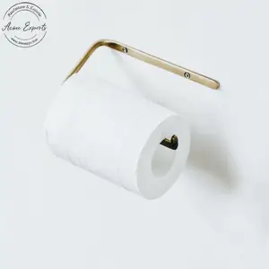 奢华品质的金色小黄铜卫生纸架，用于卫生间卫生纸卷固定