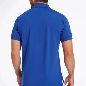 Bajo MOQ Cómodos y elegantes polos para hombres Polos de algodón ajustados de color sólido de alta calidad - Product Image 4