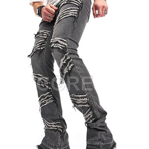 2025 derniers pantalons empilés pour hommes vêtements décontractés pantalons pour hommes lavés disponibles en différentes couleurs pantalons empilés pour hommes - Product Image 5