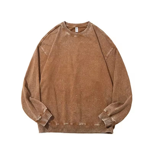 Sweat ras du cou Sublimation hommes surdimensionnés lavage à l'acide Boxy pulls courts sweats en coton éponge français - Product Image 3