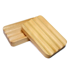 Porte-savon en bois naturel Porte-savon de salle de bain Porte-savon de douche 2 pièces avec Offre Spéciale poli - Product Image 6