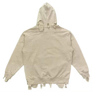 เสื้อฮู้ดดี้โอเวอร์ไซส์แบบดิสเทรส ผ้าคอตตอนผสม ระบายอากาศได้ดี สำหรับผู้ชาย ขายส่ง - Product Image 2