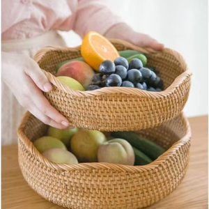 Panier à pain multifonctionnel en rotin naturel tissé à la main vietnamien, écologique et moderne, personnalisable, élégant pour le rangement à la maison ou au bureau - Product Image 1