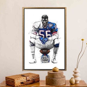 Lawrence Taylor Football Canvas <b>Art</b>: Motivational Sports Print,GOLD <b>FRAMED</b> CANVAS - Product Image 1
