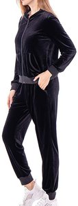 Conjunto Deportivo de Invierno para Mujer, 100% Algodón Estampado, 2 Piezas, Sudadera y Pantalones Deportivos de Felpa, Sudadera con Capucha y Bolsillos con Cremallera Completa - Product Image 2