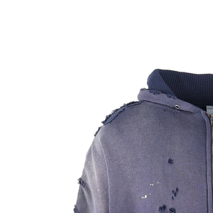 Unisex de alta calidad 100% algodón invierno Sudadera con capucha de gran tamaño lavado ácido desgastado sol diseño desvanecido logotipo personalizado bordado - Product Image 2