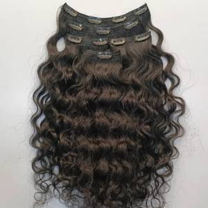 Ensemble Durable de 4 Pièces Ensemble de 4 Extensions de Cheveux Brun Naturel Ondulé Profond Perruque de Cheveux Humains Bruts Non Traités Cheveux Humains Indiens Vierges - Product Image 1