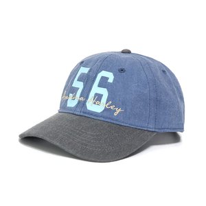 Casquette de baseball en denim bicolore personnalisée en gros, 6 panneaux, impression, broderie 3D, réglable, vintage, mode, usage quotidien, marque de produits dérivés - Product Image 2