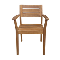 Juego de Mesa de Comedor de Madera de Acacia Sólida de Alta Calidad, Moderno, para Todo Clima, con 4 Sillas, para Jardín, Playa, Balcón, Patio, Restaurantes y Hoteles
