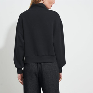 Sweat-shirt court pour femme, demi-zip, pull à col en V, manches longues, hauts tendance, sweats à capuche pour femmes et sweat-shirt pour femmes - Product Image 2