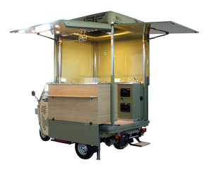 Chariot alimentaire électrique en acier, Tuk Tuk, traiteur mobile, tricycle à trois roues, vendeur ambulant, véhicule de service commercial, capacité de charge de 100 kg - Product Image 3