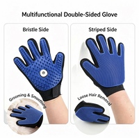 Gant de toilettage pour animaux de compagnie, double face, pour enlever les poils des chiens et des chats, brosse de bain en silicone, fournitures pour animaux de compagnie, ensemble de mitaines en gros